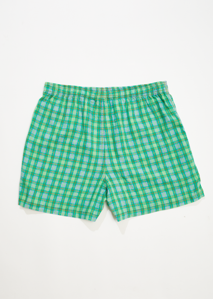 Afends Unisex Meadows - Unisex Hemp Check Boxers - Forest Check - Sustainable Clothing - Streetwear