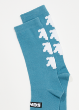 Afends Unisex Polar - Recycled Crew Socks - Dark Teal - Afends unisex polar   recycled crew socks   dark teal   sustainable clothing   streetwear
