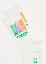 Afends Unisex Studio - Organic Crew Socks - Off White - Afends unisex studio   organic crew socks   off white   sustainable clothing   streetwear