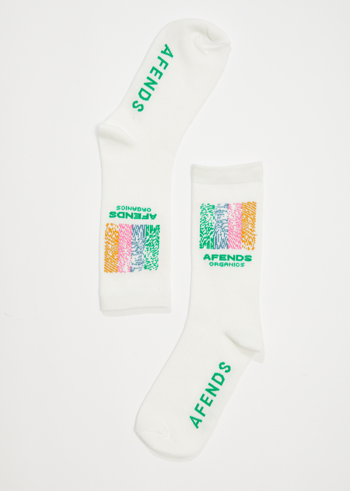 Afends Unisex Studio - Organic Crew Socks - Off White - Sustainable Clothing - Streetwear