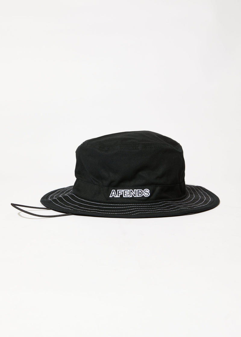 Afends Mens Outline - Recycled Bucket Hat - Black