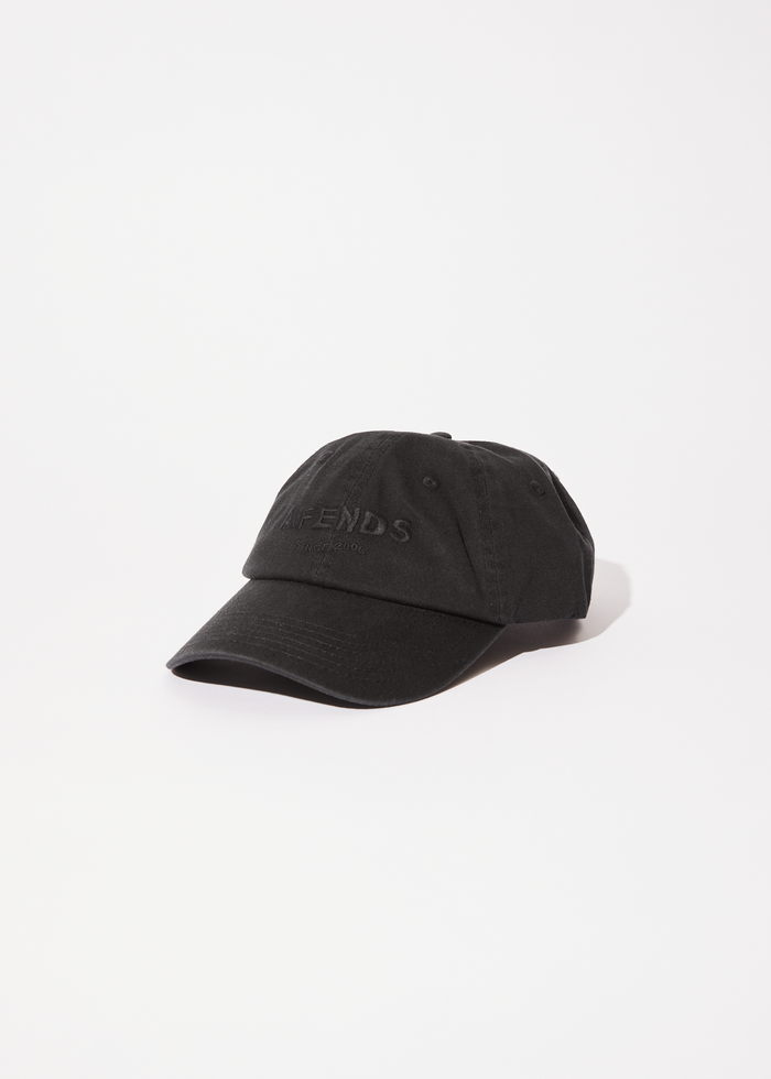 Afends Mens Questions -  Six Panel Cap - Washed Black - Sustainable Clothing - Streetwear