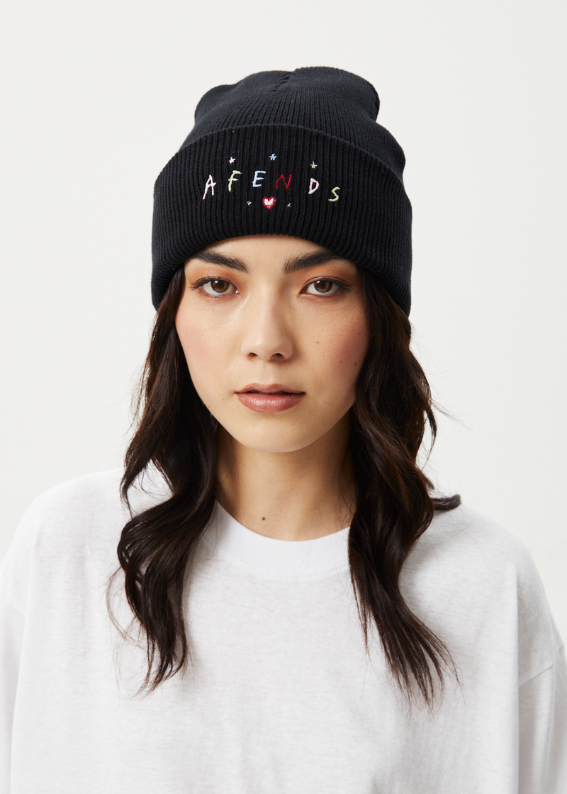 Afends Womens Funhouse - Knit Beanie - Black