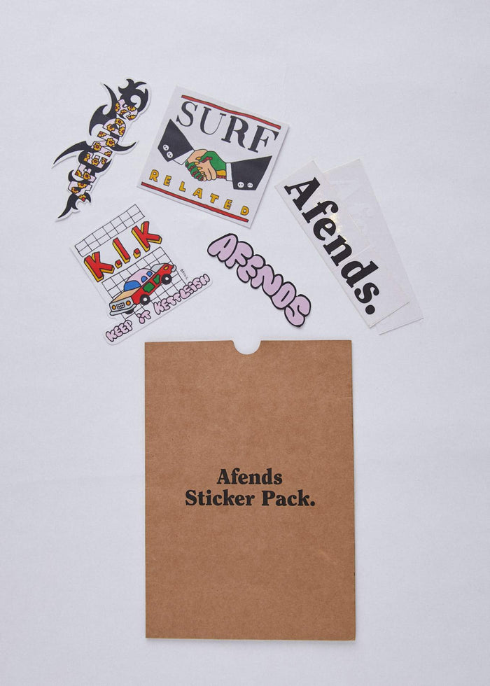 Afends Unisex Afends x Brodie - Sticker Pack - Assorted - Sustainable Clothing - Streetwear