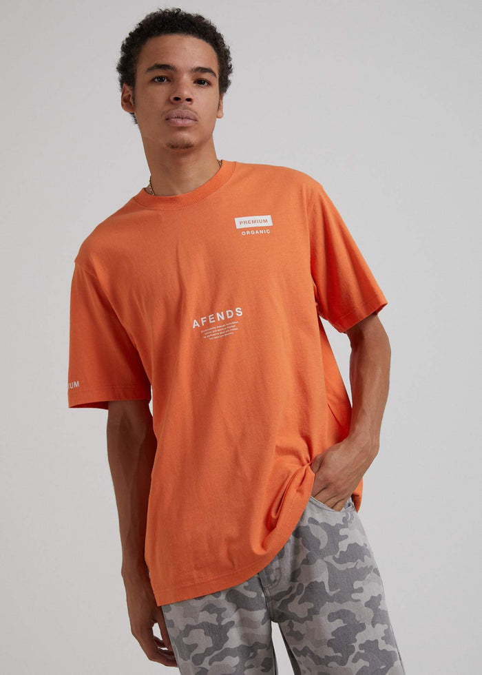 Afends Unisex Maximum  - Unisex Organic Retro Fit T-Shirt - Sunset - Sustainable Clothing - Streetwear
