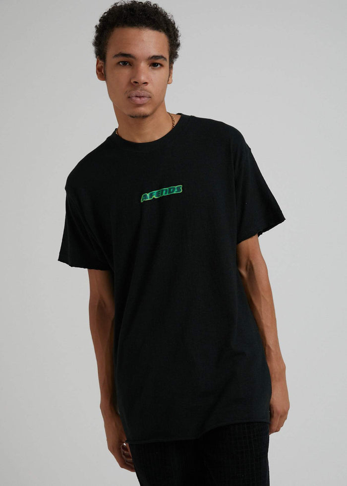 Afends Unisex Remember To Breathe - Unisex Hemp Oversized T-Shirt - Black - Sustainable Clothing - Streetwear