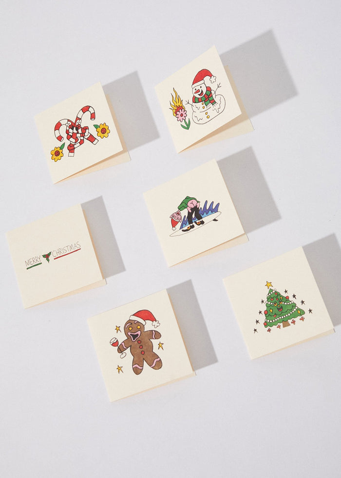 Afends Unisex Afends Christmas - Recycled Card 12 Pack - Assorted - Sustainable Clothing - Streetwear