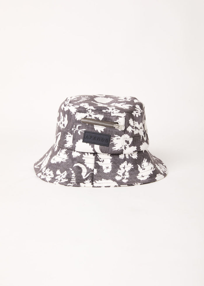 Afends Unisex Bayley - Hemp Printed Bucket Hat - Steel - Sustainable Clothing - Streetwear