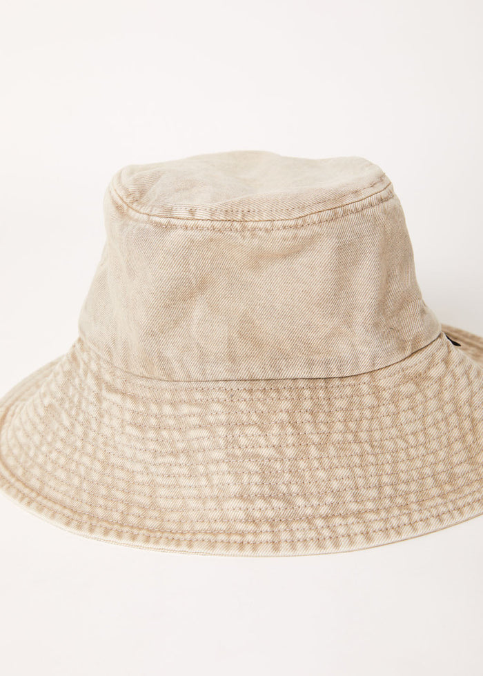 Afends Unisex Bella - Organic Denim Wide Brim Bucket Hat - Faded Cement - Sustainable Clothing - Streetwear