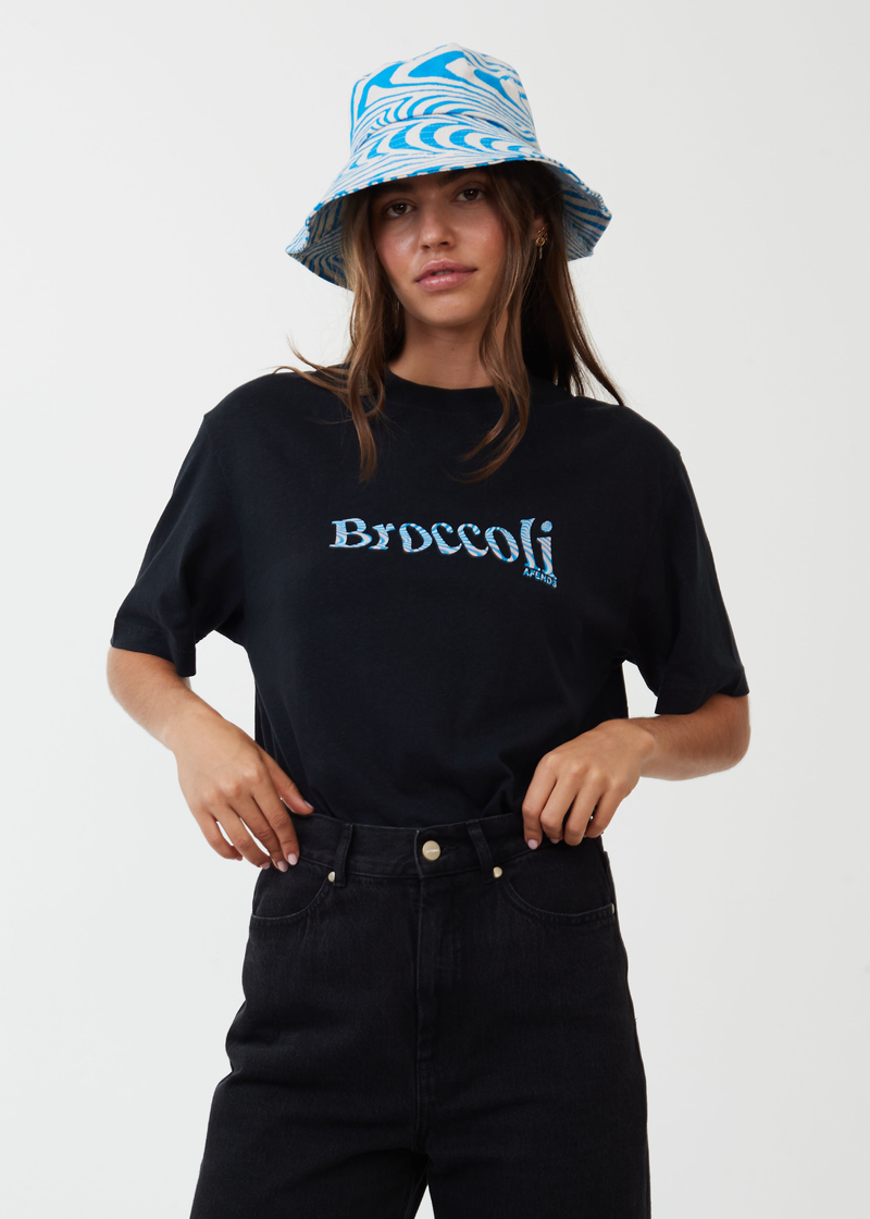 Afends Unisex Broccoli - Unisex Hemp Retro T-Shirt - Black