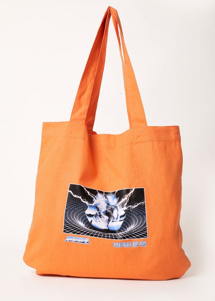Afends Unisex Chromed - Recycled Tote Bag - Papaya - Sustainable Clothing - Streetwear
