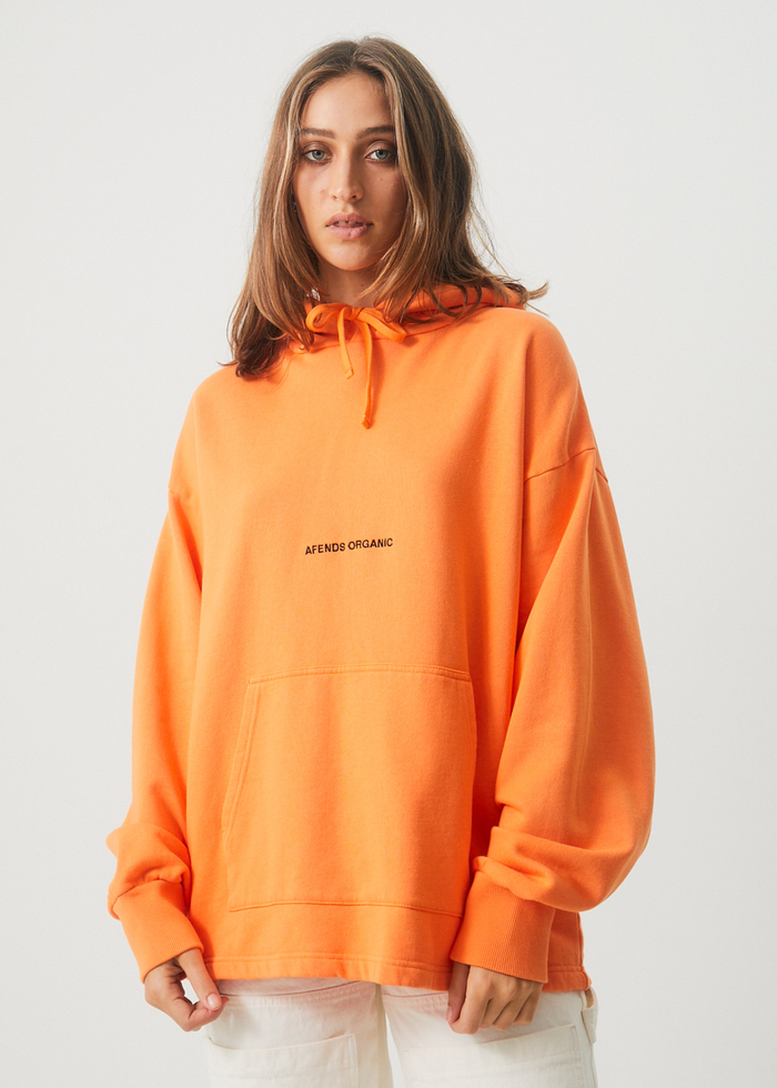 Afends Unisex Return - Unisex Organic Oversized Hoodie - Papaya - Sustainable Clothing - Streetwear