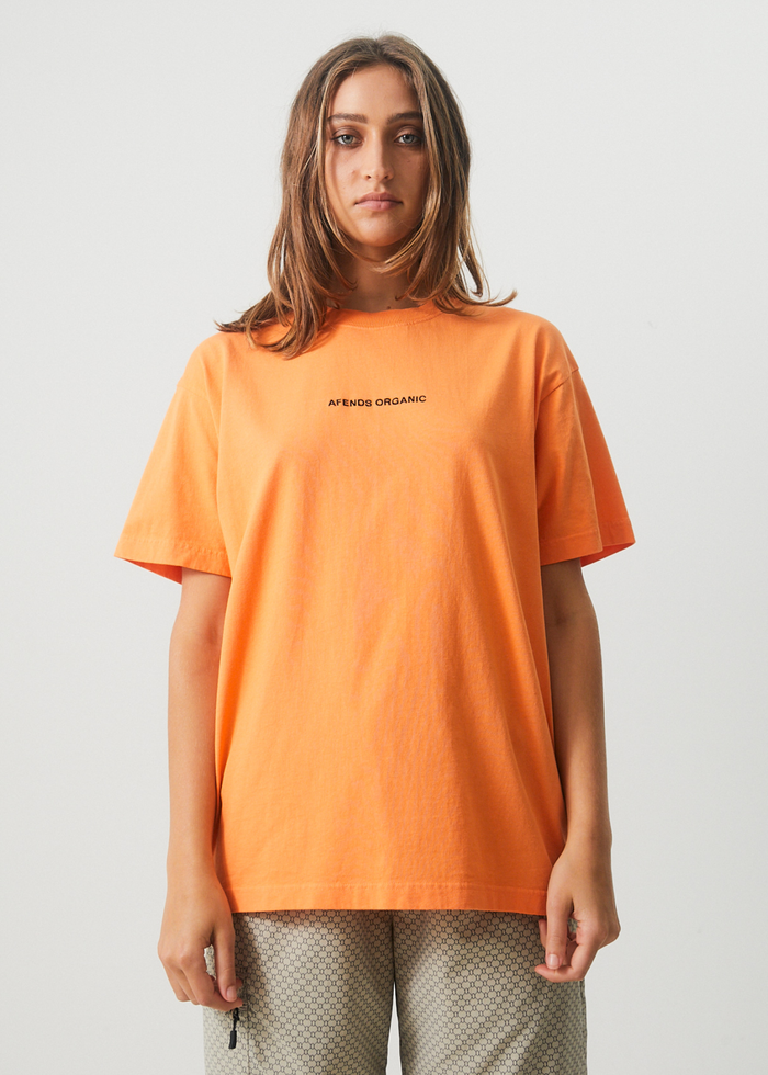 Afends Unisex Return - Unisex Organic Oversized T-Shirt - Papaya - Sustainable Clothing - Streetwear