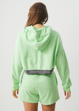 Afends Womens Homebound - Hemp Cropped Hoodie - Lime Green - Afends womens homebound   hemp cropped hoodie   lime green   sustainable clothing   streetwear