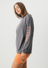 Afends Womens Luxury - Recycled Long Sleeve T-Shirt - Steel - Afends womens luxury   recycled long sleeve t shirt   steel   sustainable clothing   streetwear