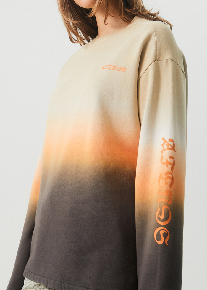 Afends Womens Polarised - Recycled Crew Neck Jumper - Cement - Sustainable Clothing - Streetwear