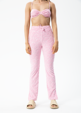 Afends Womens Rhye - Recycled Terry Pants - Powder Pink - Afends womens rhye   recycled terry pants   powder pink   sustainable clothing   streetwear