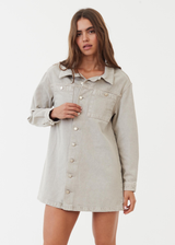 Afends Womens Tori - Organic Denim Dress - Faded Cement - Afends womens tori   organic denim dress   faded cement   sustainable clothing   streetwear
