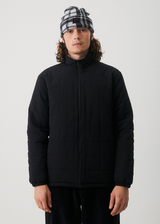 Afends Mens Asta - Hemp Check Reversible Jacket - Black - Afends mens asta   hemp check reversible jacket   black   sustainable clothing   streetwear