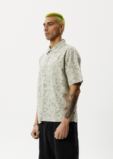 Afends Mens Bouquet - Short Sleeve Shirt - Olive Floral - Afends mens bouquet   short sleeve shirt   olive floral   sustainable clothing   streetwear