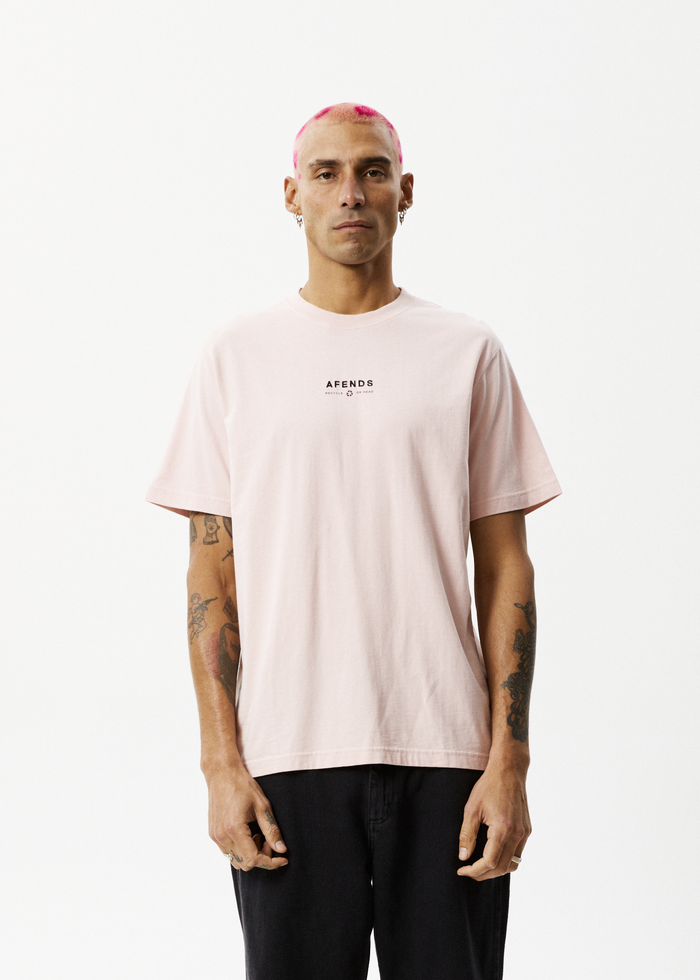 Afends Mens Calico - Recycled Retro Logo T-Shirt - Lotus - Sustainable Clothing - Streetwear