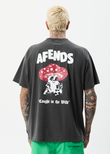 Afends Mens Caught In The Wild - Recycled Boxy Graphic T-Shirt - Stone Black - Afends mens caught in the wild   recycled boxy graphic t shirt   stone black   sustainable clothing   streetwear