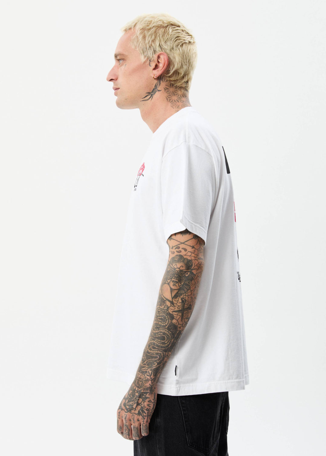 Afends Mens Caught In The Wild - Recycled Boxy Graphic T-Shirt - White - Sustainable Clothing - Streetwear