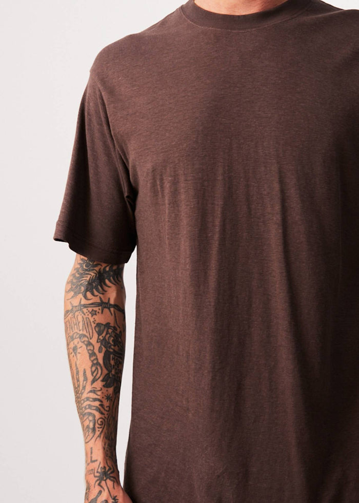 Afends Mens Classic - Hemp Retro T-Shirt - Coffee - Sustainable Clothing - Streetwear