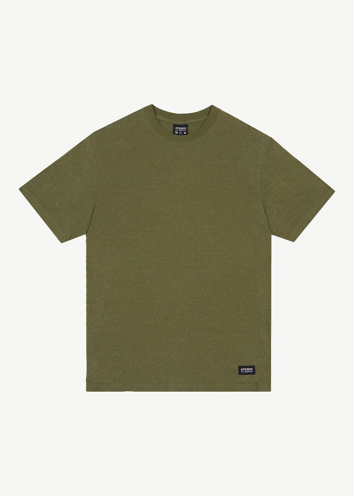 Afends Mens Classic - Hemp Retro Fit Tee - Military - Sustainable Clothing - Streetwear
