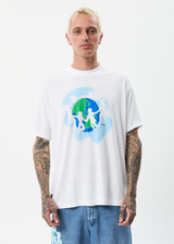 Afends Mens Cosmic - Hemp Boxy Graphic T-Shirt - White - Afends mens cosmic   hemp boxy graphic t shirt   white   sustainable clothing   streetwear