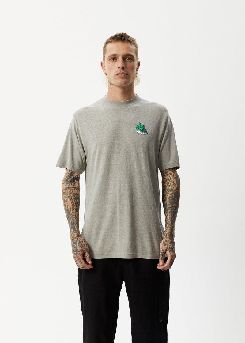 Afends Mens Crops - Retro Logo T-Shirt - Olive
