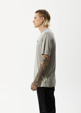 Afends Mens Crops - Retro Logo T-Shirt - Olive - Afends mens crops   retro logo t shirt   olive   sustainable clothing   streetwear