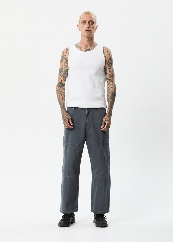 Afends Mens Disorder - Organic Denim Baggy Jeans - Slate - Sustainable Clothing - Streetwear