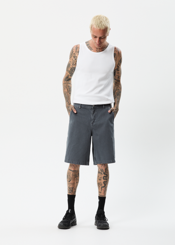Afends Mens Disorder - Organic Denim Carpenter Shorts - Slate - Sustainable Clothing - Streetwear