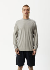 Afends Mens Essential - Hemp Long Sleeve T-Shirt - Olive - Afends mens essential   hemp long sleeve t shirt   olive   sustainable clothing   streetwear