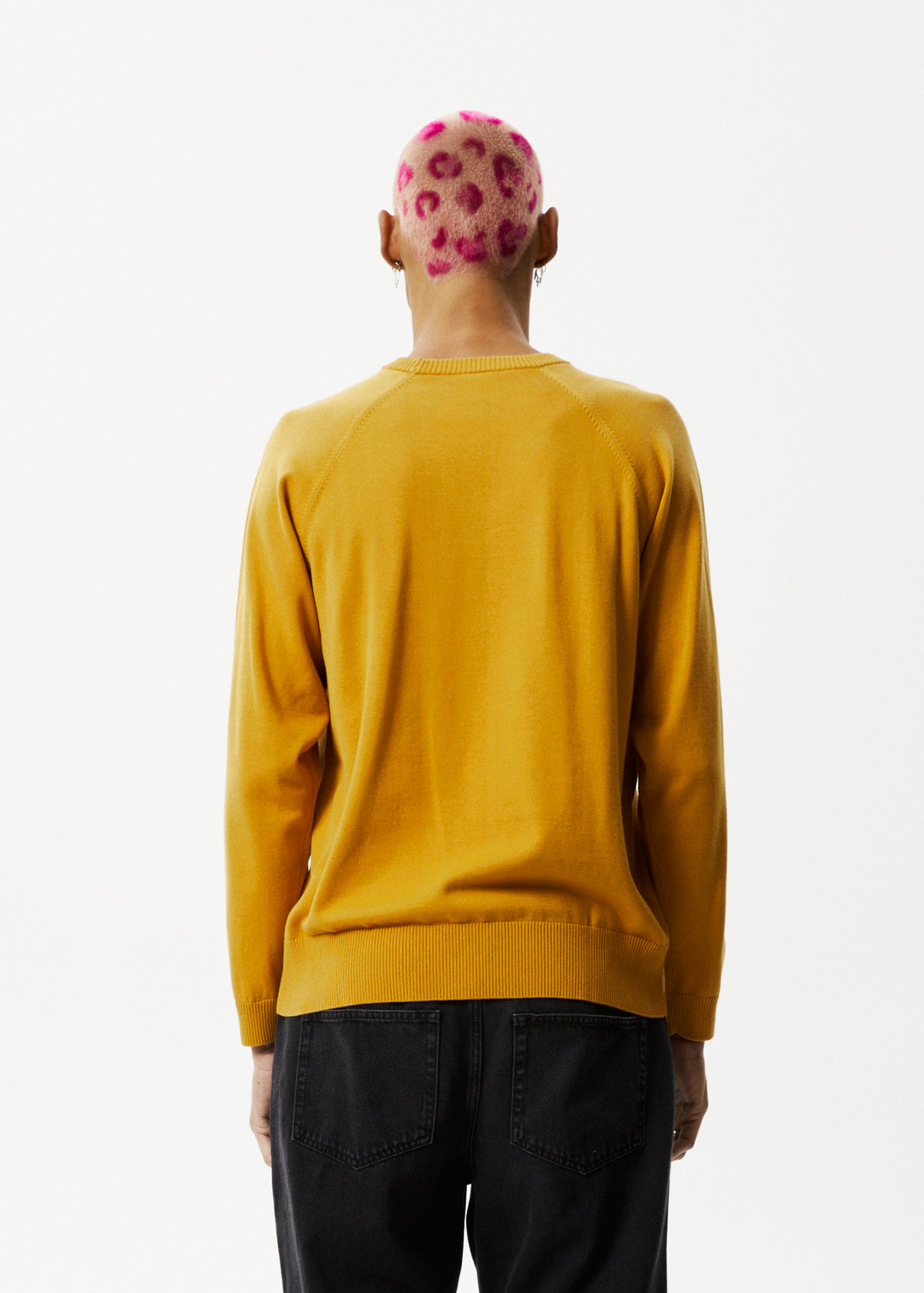 Afends Mens Farming - Knitted Crew Neck Jumper - Mustard - Sustainable Clothing - Streetwear