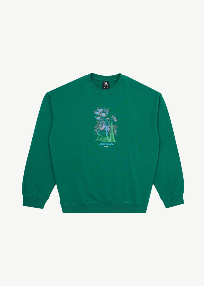 Afends Mens Gardener - Crew Neck Jumper - Emerald - Sustainable Clothing - Streetwear