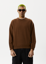 Afends Mens Indica - Hemp Crew Neck Jumper - Toffee - Afends mens indica   hemp crew neck jumper   toffee   sustainable clothing   streetwear