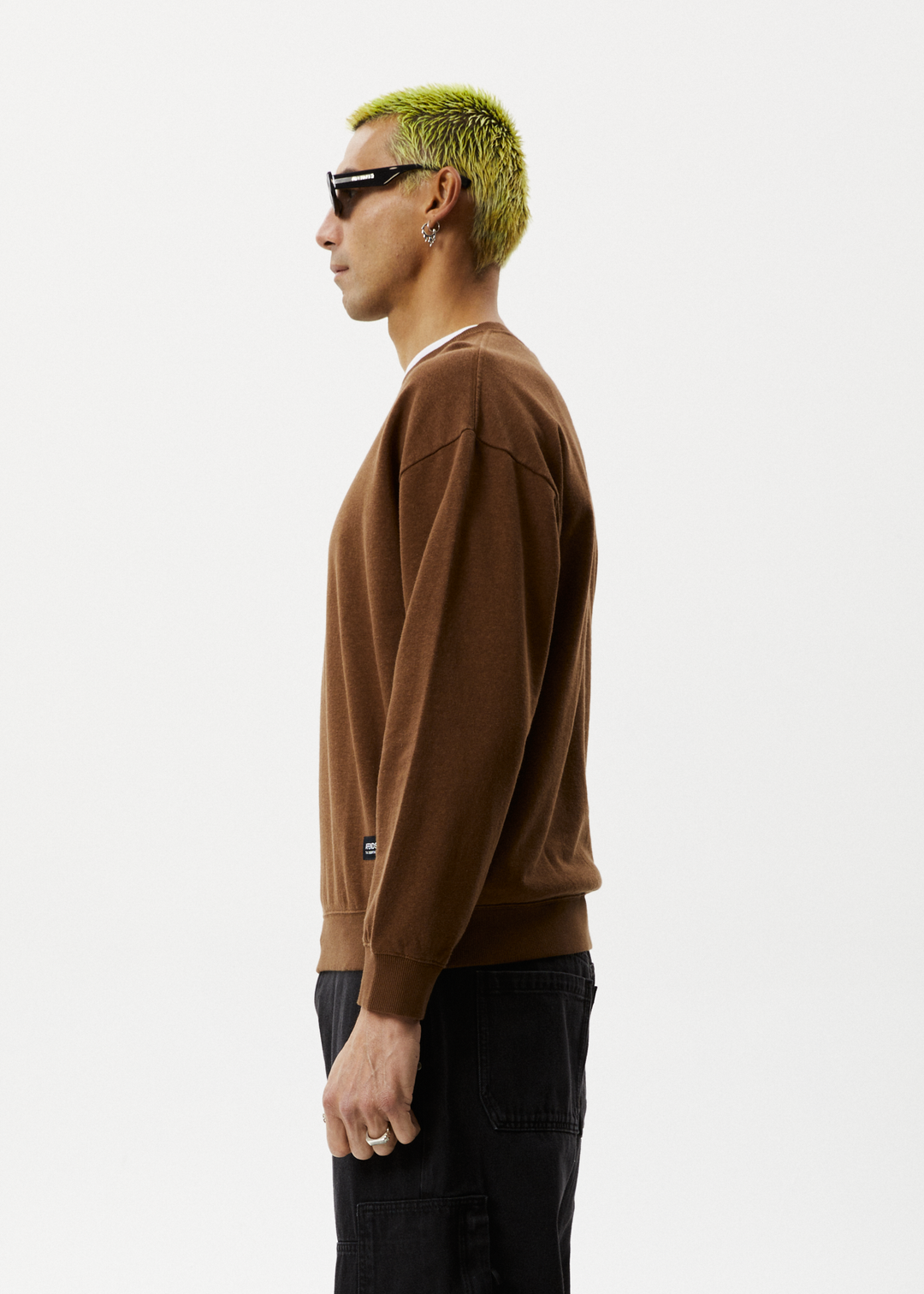 Afends Mens Indica - Hemp Crew Neck Jumper - Toffee - Sustainable Clothing - Streetwear