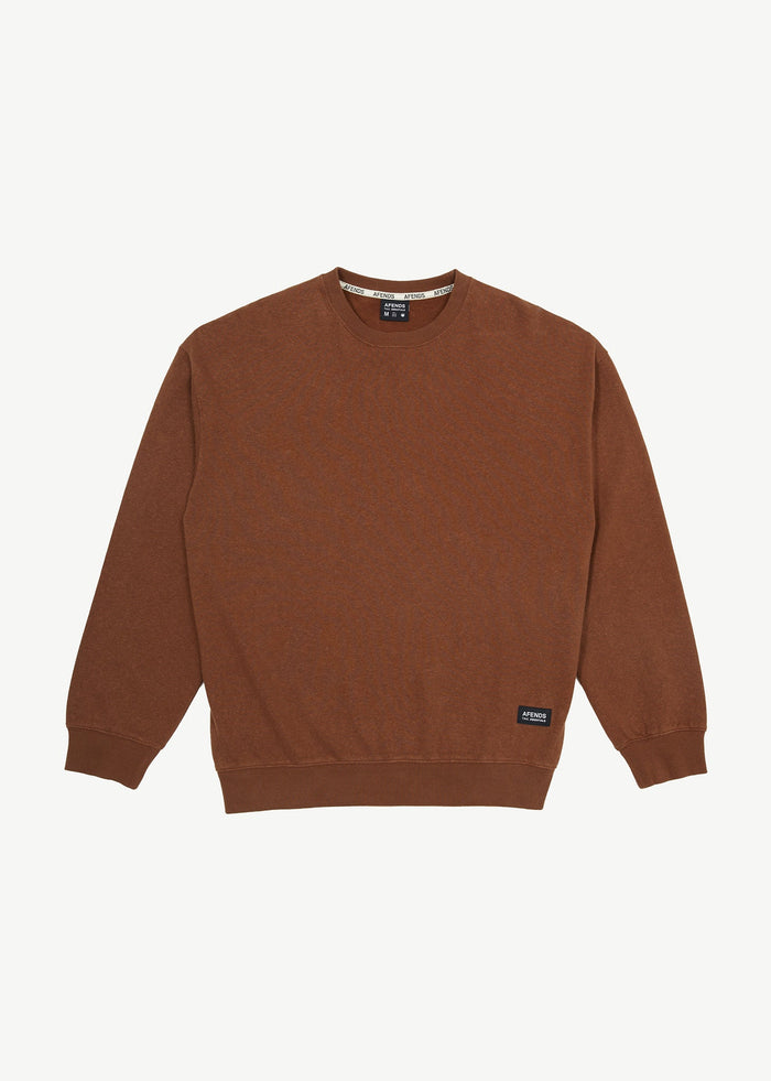 Afends Mens Indica - Hemp Crew Neck Jumper - Toffee - Sustainable Clothing - Streetwear