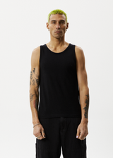 Afends Mens Laidback - Hemp Singlet - Black - Afends mens laidback   hemp singlet   black   sustainable clothing   streetwear