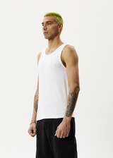 Afends Mens Laidback - Hemp Singlet - White - Afends mens laidback   hemp singlet   white   sustainable clothing   streetwear