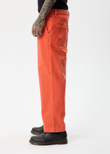 Afends Mens Louie - Organic Denim Wide Leg Jeans - Faded Orange - Afends mens louie   organic denim wide leg jeans   faded orange   sustainable clothing   streetwear