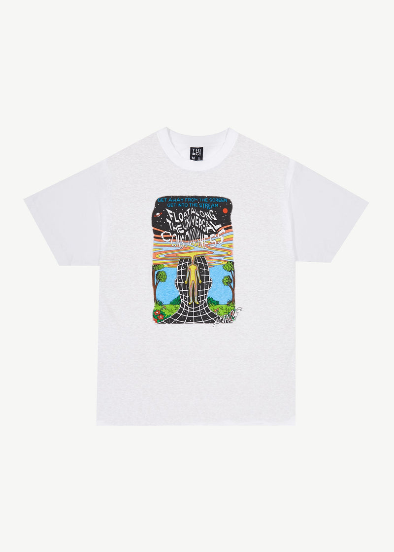 Afends Mens Next Level - Boxy Graphic  T-Shirt - White