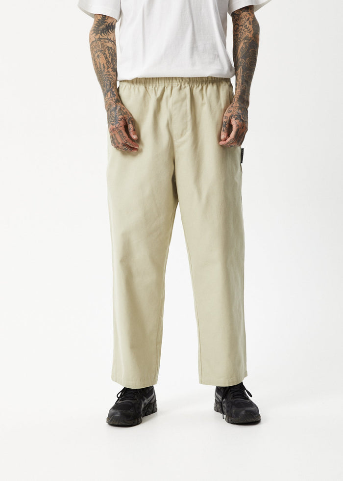 Afends Mens Ninety Eights - Elastic Waist Pants - Cement - Sustainable Clothing - Streetwear
