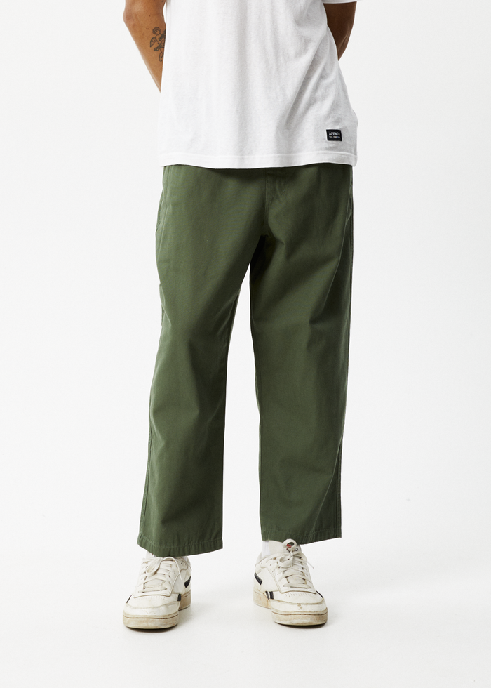 Afends Mens Ninety Eights - Recycled Baggy Elastic Waist Pants - Cypress - Sustainable Clothing - Streetwear