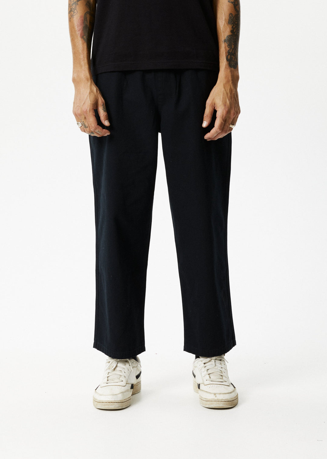 Afends Mens Ninety Eights - Recycled Elastic Waist Pant - Black - Sustainable Clothing - Streetwear