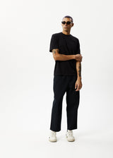 Afends Mens Ninety Eights - Recycled Elastic Waist Pant - Black - Afends mens ninety eights   recycled elastic waist pant   black   sustainable clothing   streetwear