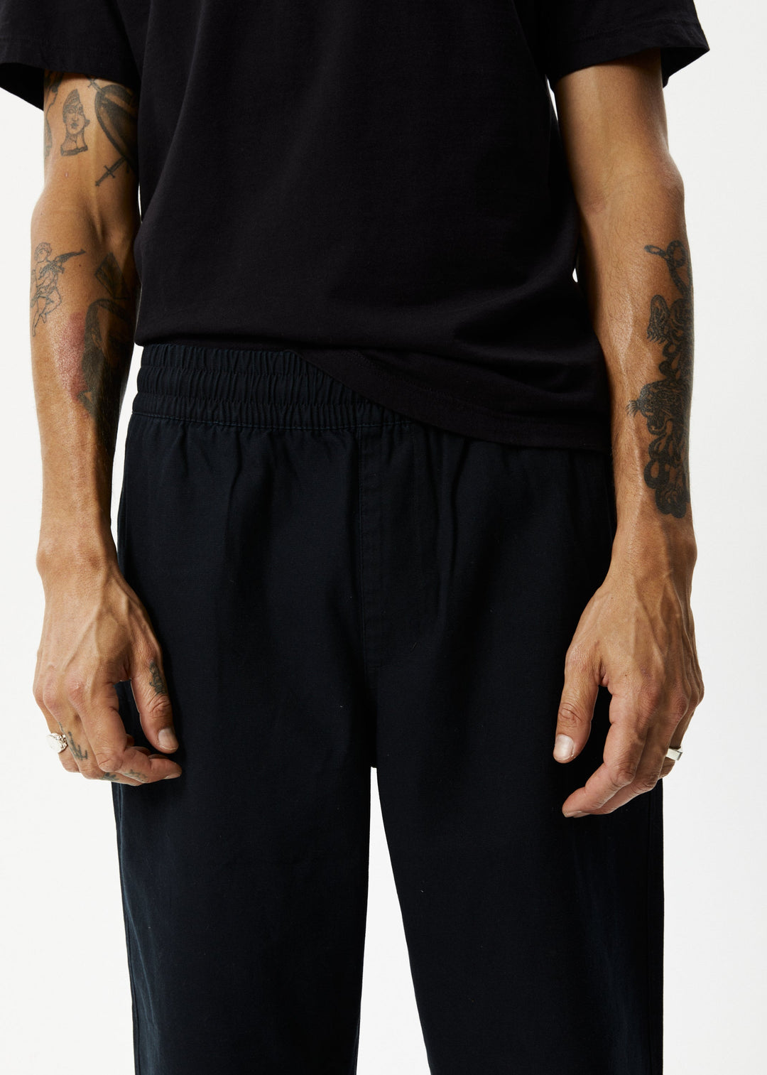 Afends Mens Ninety Eights - Recycled Elastic Waist Pant - Black - Sustainable Clothing - Streetwear