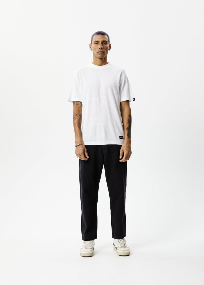 Afends Mens Ninety Twos - Organic Denim Relaxed Fit Jean - Washed Black - Sustainable Clothing - Streetwear